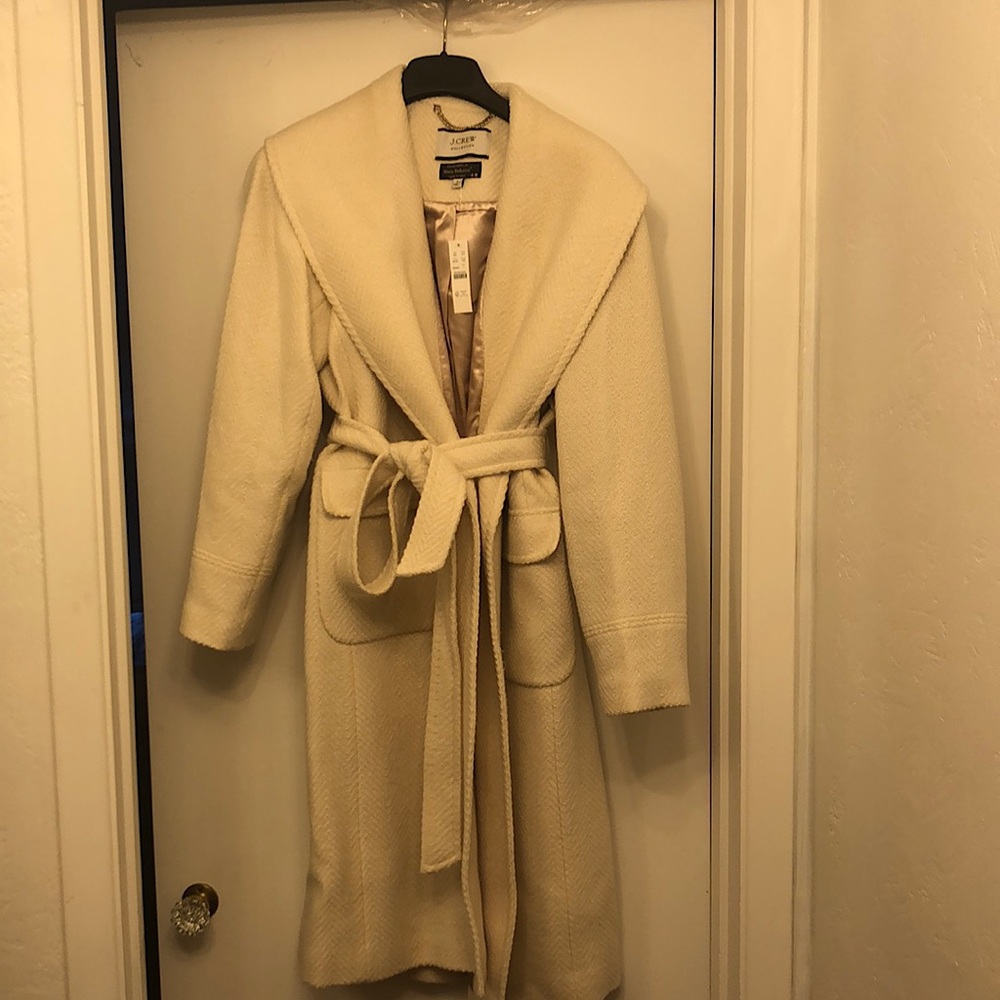 J.Crew Collection Italian cashmere belted wrap coat